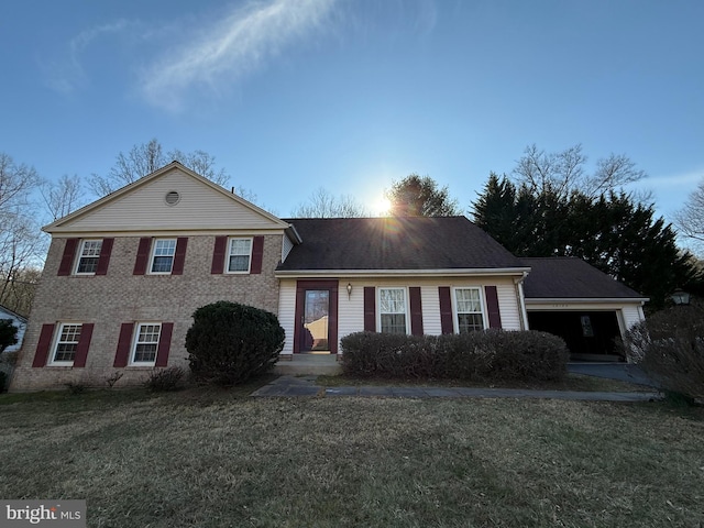 12130 Ambleside Dr, Potomac, MD 20854 - view of front of property with a front yard and brick siding