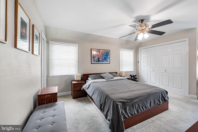 808 Olmstead Rd, Baltimore, MD 21208 - bedroom with carpet floors, a closet, and a ceiling fan
