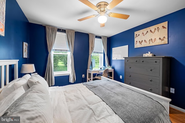 2503 Eastern Ave, Baltimore, MD 21224 - bedroom featuring a ceiling fan and wood finished floors
