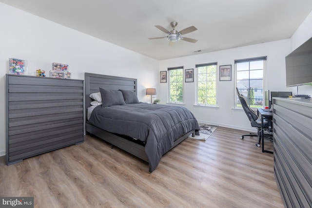 29 Hunters Creek Cir, Mullica Hill, NJ 08062 - bedroom with light wood finished floors and a ceiling fan