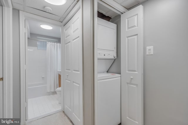 1458 Columbia Rd NW Unit 109, Washington, DC 20009 - laundry area with stacked washer and clothes dryer