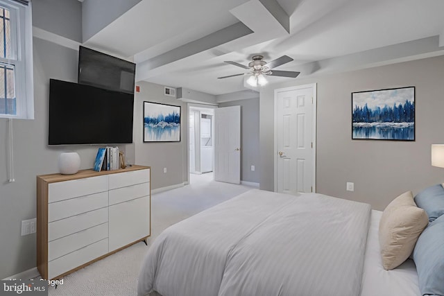 1458 Columbia Rd NW Unit 109, Washington, DC 20009 - bedroom featuring light carpet and a ceiling fan