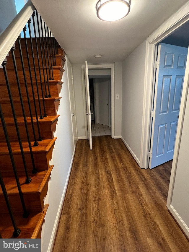 1233 Knightswood Rd, Baltimore, MD 21239 - hall featuring wood finished floors and stairs