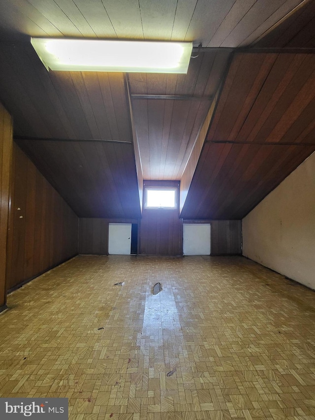 542 S 14 1/2 St, Reading, PA 19602 - additional living space with wooden walls and lofted ceiling