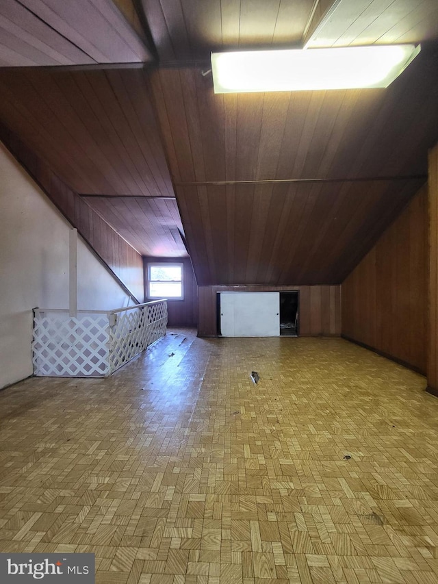 542 S 14 1/2 St, Reading, PA 19602 - additional living space featuring lofted ceiling and wooden walls