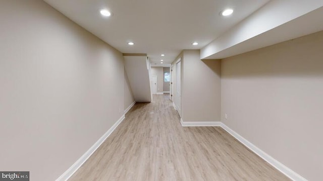 224 N Rose St, Baltimore, MD 21224 - finished below grade area with recessed lighting and light wood-style flooring