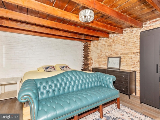 23 W 5th St, Frederick, MD 21701 - living area with a wooden ceiling with exposed beams and wood finished floors