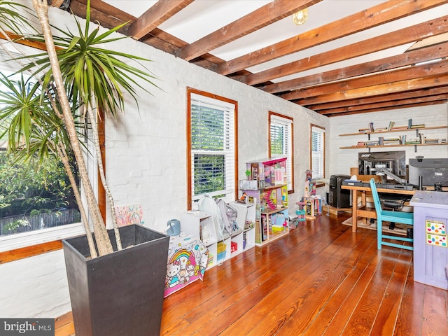23 W 5th St, Frederick, MD 21701 - interior space with wood-type flooring and beam ceiling