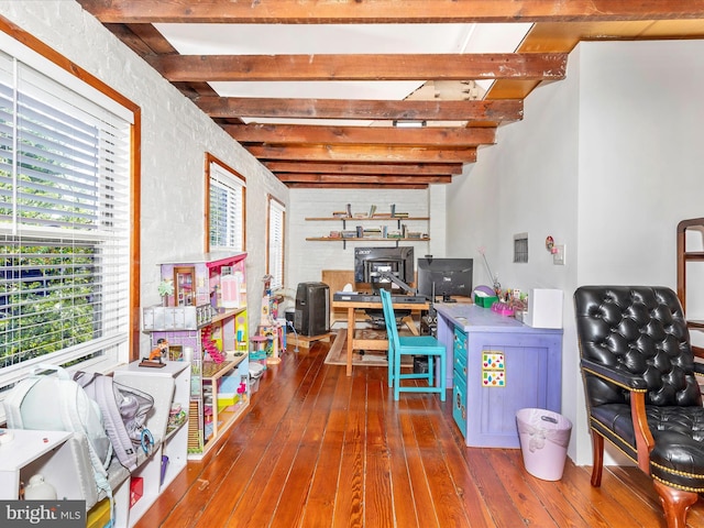23 W 5th St, Frederick, MD 21701 - recreation room featuring beamed ceiling and hardwood / wood-style flooring