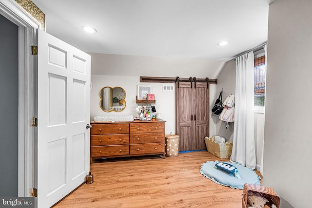 69 Plymouth Rd, Sicklerville, NJ 08081 - bedroom featuring wood finished floors, vaulted ceiling, and recessed lighting