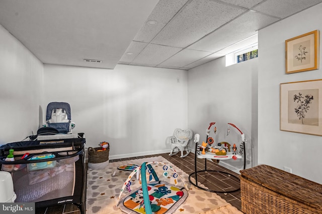 69 Plymouth Rd, Sicklerville, NJ 08081 - rec room featuring a paneled ceiling and baseboards