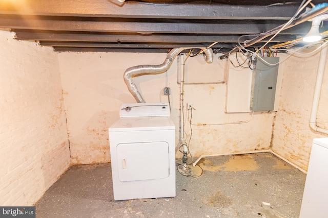 16 S Kresson St, Baltimore, MD 21224 - unfinished basement with washer / dryer and electric panel