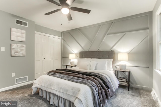 128 Azalea Dr, Hershey, PA 17033 - carpeted bedroom featuring a closet and a ceiling fan