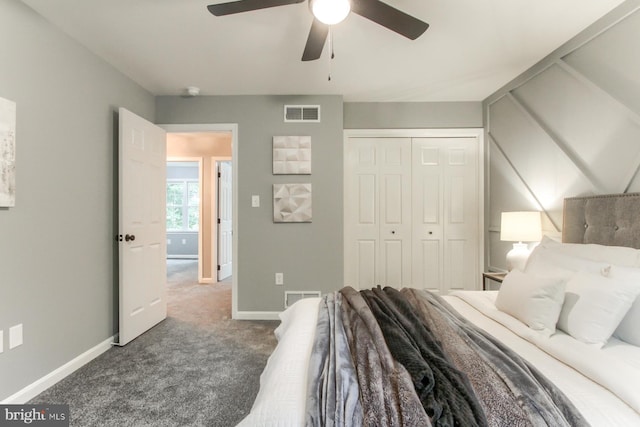 128 Azalea Dr, Hershey, PA 17033 - carpeted bedroom featuring a closet and a ceiling fan