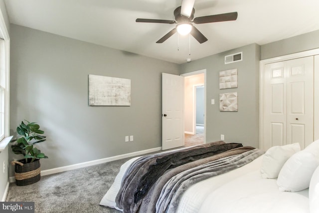 128 Azalea Dr, Hershey, PA 17033 - carpeted bedroom featuring a closet and ceiling fan