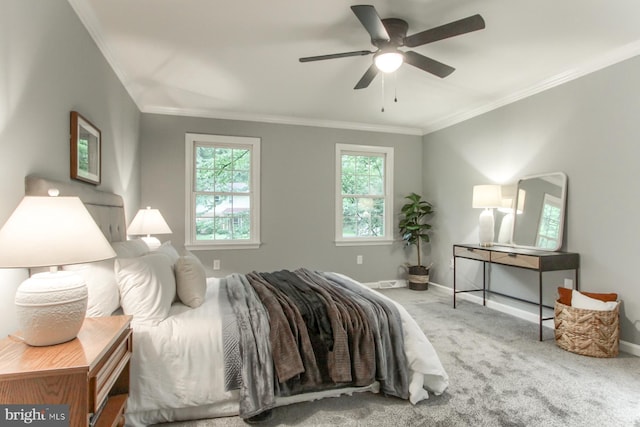 128 Azalea Dr, Hershey, PA 17033 - carpeted bedroom with crown molding and ceiling fan