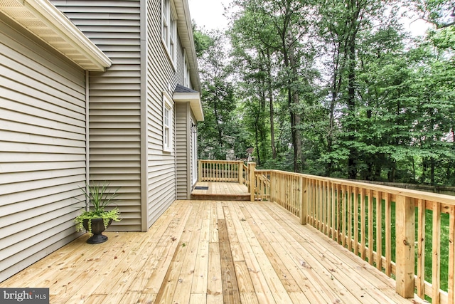 128 Azalea Dr, Hershey, PA 17033 - wooden terrace featuring view of wooded area