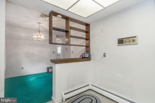 1402 Lehigh St, Allentown, PA 18103 - interior space featuring baseboard heating and a chandelier