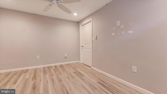 2705 W Gordon, Allentown, PA 18104 - empty room featuring light wood-style floors, ceiling fan, and recessed lighting