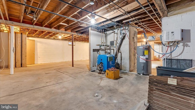 2705 W Gordon, Allentown, PA 18104 - unfinished basement with water heater and a heating unit