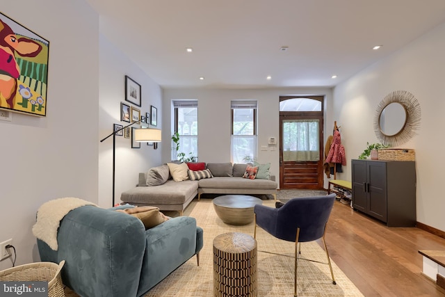 662 W Chestnut St, Lancaster, PA 17603 - living area with light wood-style flooring and recessed lighting