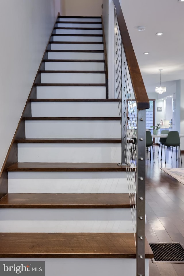 662 W Chestnut St, Lancaster, PA 17603 - stairs with a chandelier and recessed lighting