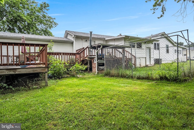 60 Gordon Dr, Carlisle, PA 17013 - view of yard featuring a wooden deck and stairs