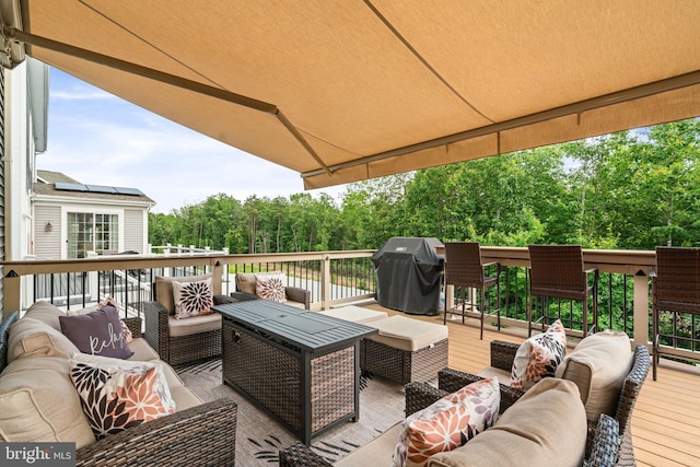303 Petunia Way, Stafford, VA 22554 - deck with a grill and an outdoor living space