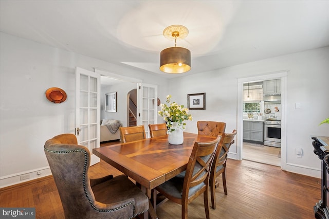 828 Turner Ave, Drexel Hill, PA 19026 - dining room featuring french doors and wood finished floors