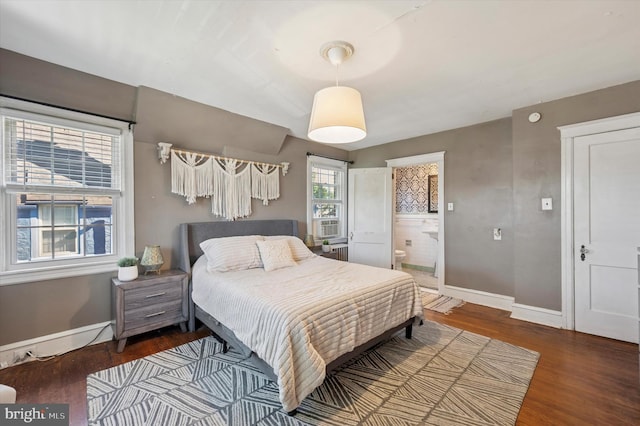 828 Turner Ave, Drexel Hill, PA 19026 - bedroom featuring wood finished floors, ensuite bathroom, and cooling unit