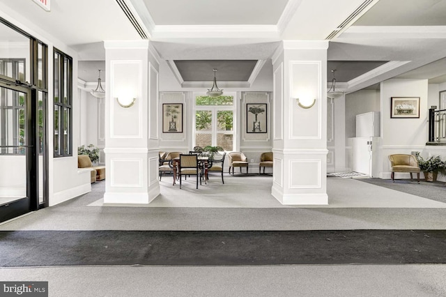 1308 Clifton St NW Unit 118, Washington, DC 20009 - community lobby featuring a decorative wall, crown molding, and a wainscoted wall