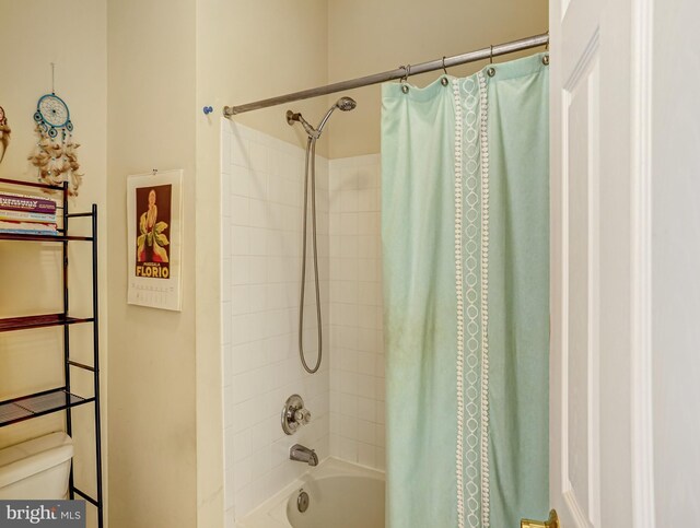 25072 Gazelle Ct, Chantilly, VA 20152 - bathroom featuring shower / bath combo and toilet