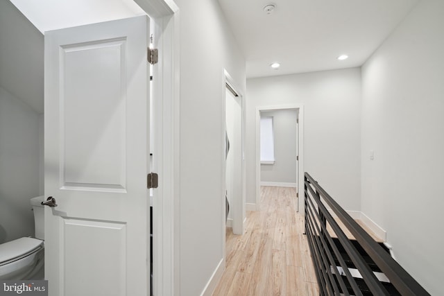 1448 N Myrtlewood St, Philadelphia, PA 19121 - corridor featuring an upstairs landing, light wood-type flooring, and recessed lighting