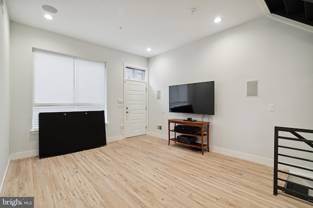 1448 N Myrtlewood St, Philadelphia, PA 19121 - living area with wood finished floors and recessed lighting