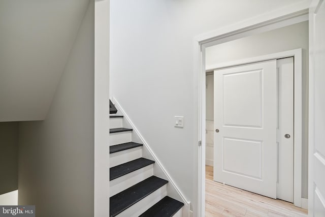 1448 N Myrtlewood St, Philadelphia, PA 19121 - staircase with wood finished floors