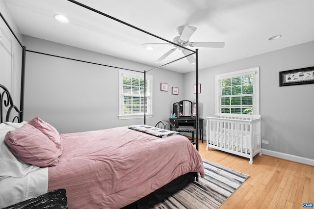 2865 Proffit Rd, Charlottesville, VA 22911 - bedroom featuring multiple windows, hardwood / wood-style floors, recessed lighting, and ceiling fan