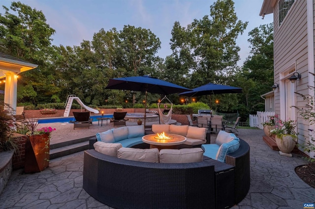 2865 Proffit Rd, Charlottesville, VA 22911 - view of patio / terrace featuring an outdoor fire pit and outdoor dining area