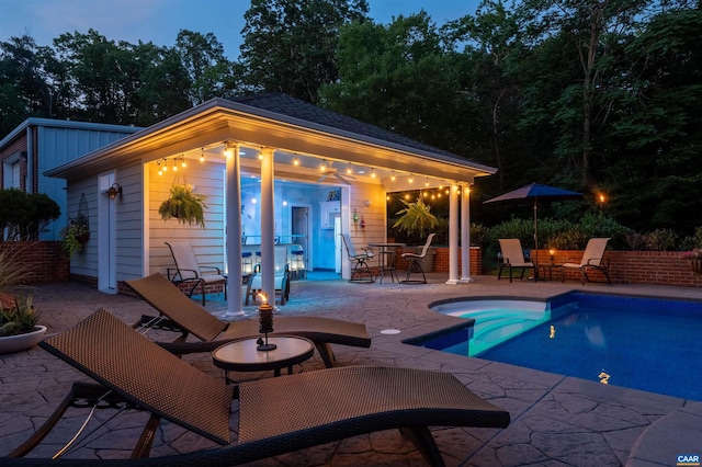 2865 Proffit Rd, Charlottesville, VA 22911 - outdoor pool featuring a patio area and an outbuilding