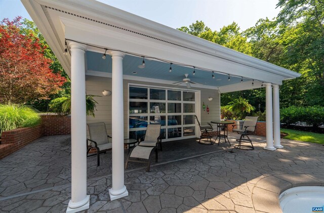 2865 Proffit Rd, Charlottesville, VA 22911 - view of patio with outdoor dining area and a ceiling fan