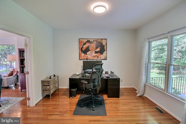 8011 Lions Crest Way, Gaithersburg, MD 20879 - office area featuring healthy amount of natural light and light wood-style flooring