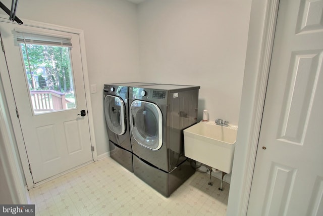 8011 Lions Crest Way, Gaithersburg, MD 20879 - laundry room with separate washer and dryer and tile patterned floors