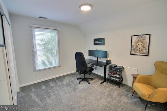 8011 Lions Crest Way, Gaithersburg, MD 20879 - office area featuring vaulted ceiling and carpet floors