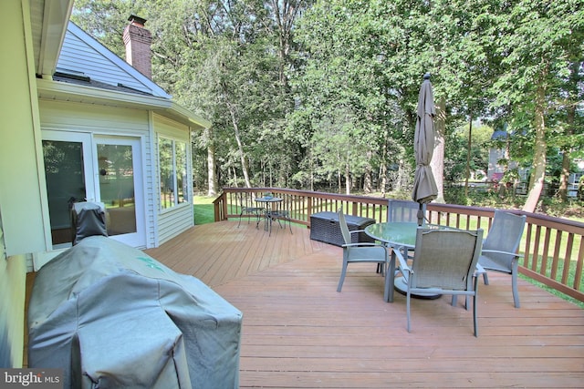 8011 Lions Crest Way, Gaithersburg, MD 20879 - wooden terrace featuring outdoor dining area
