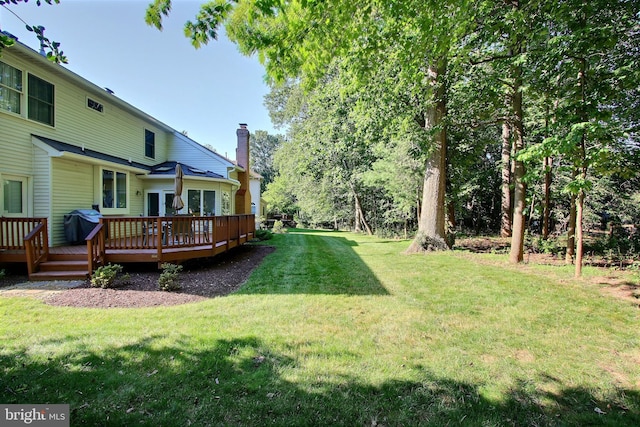 8011 Lions Crest Way, Gaithersburg, MD 20879 - view of green lawn with a wooden deck