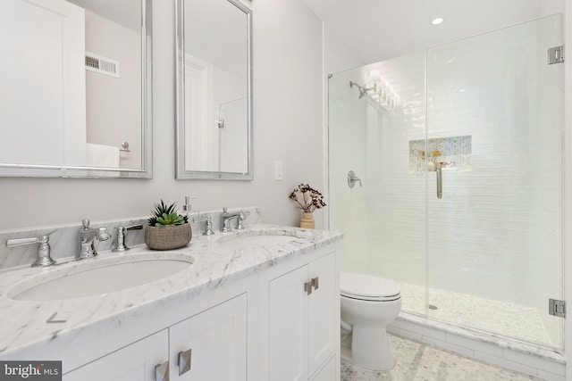 1720 15th St NW, Washington, DC 20009 - bathroom with double vanity and a shower stall