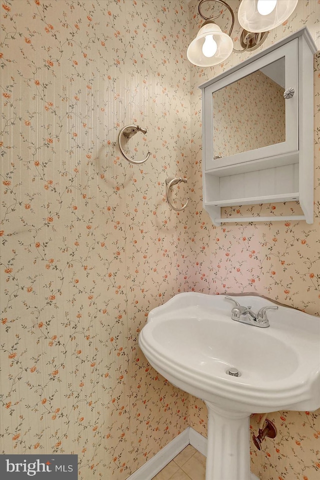 38 Fairfax Vlg, Harrisburg, PA 17112 - bathroom with wallpapered walls and tile patterned flooring