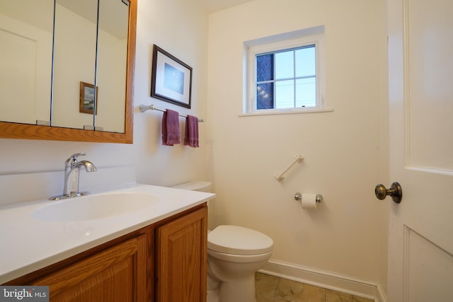 6339 Frederick Rd, Baltimore, MD 21228 - half bathroom with vanity and tile patterned flooring