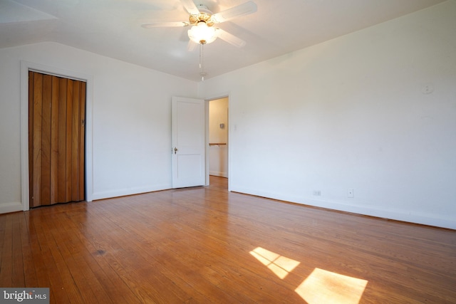 6339 Frederick Rd, Baltimore, MD 21228 - unfurnished bedroom featuring wood-type flooring, a closet, and a ceiling fan