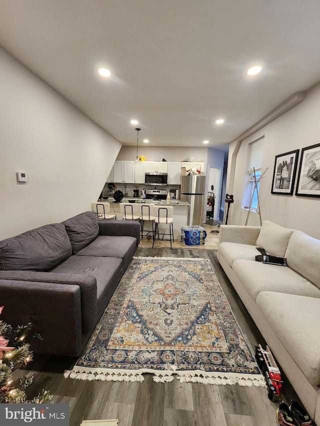 7034 N Broad St, Philadelphia, PA 19126 - living area with wood finished floors and recessed lighting