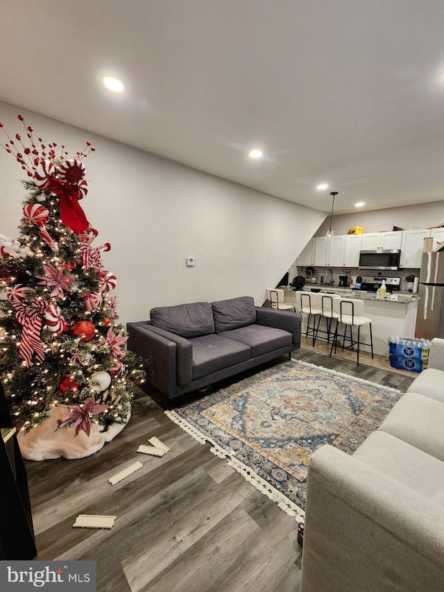 7034 N Broad St, Philadelphia, PA 19126 - living area with wood finished floors and recessed lighting